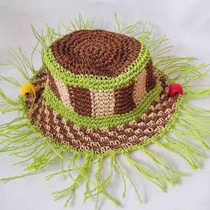 Chapeau <span class=keywords><strong>de</strong></span> soleil artisanal en herbe naturelle pour adultes – Style décontracté et respirant pour la plage et les vacances en extérieur - Product Image 4