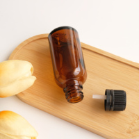 Bouteille en verre ambré pour huile essentielle de 15 ml, 20 ml, 30 ml, 50 ml, 100 ml avec bouchon en plastique anti-effraction