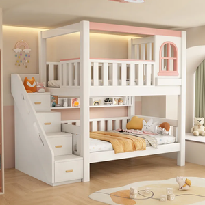 Letto <span class=keywords><strong>a</strong></span> Castello Doppio in Legno Massello <span class=keywords><strong>a</strong></span> Due Piani <span class=keywords><strong>per</strong></span> Bambini, Comodo e Resistente, Ideale <span class=keywords><strong>per</strong></span> Camere da Letto, Scuole, Hotel e Appartamenti - Product Image 6