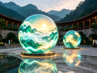 Layar LED Fleksibel P5 Outdoor Bentuk Bola, Dinding Video Bola, Tahan Air, Panel Warna Penuh Kreatif