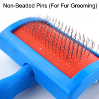 Brosse à poils bleue pour animaux de compagnie, peigne à aiguilles en acier inoxydable, manche en plastique, brosse de toilettage pour chiens et chats, brosse anti-poils