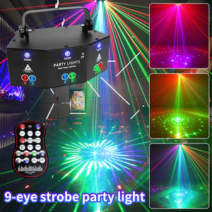 Équipements DJ professionnels : Projecteur laser à faisceau 9 yeux RVBW 4-<span class=keywords><strong>en</strong></span>-1, éclairage de scène à tête mobile LED pour discothèques et soirées - Product Image 5