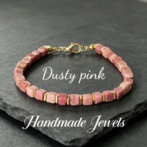 Handmade Trendy Geometric Natural Stone Beaded <b>Bracelet</b> Square Crystal Armlet 18K Gold Plated Lobster Clasp Gift Jewelry - Product Image 6