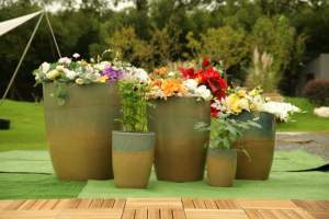 Juego de Macetas de Cerámica Estilo Americano, Diseño Degradado Verde-Marrón, Duradero y Ecológico para Interiores/Exteriores - Product Image 2