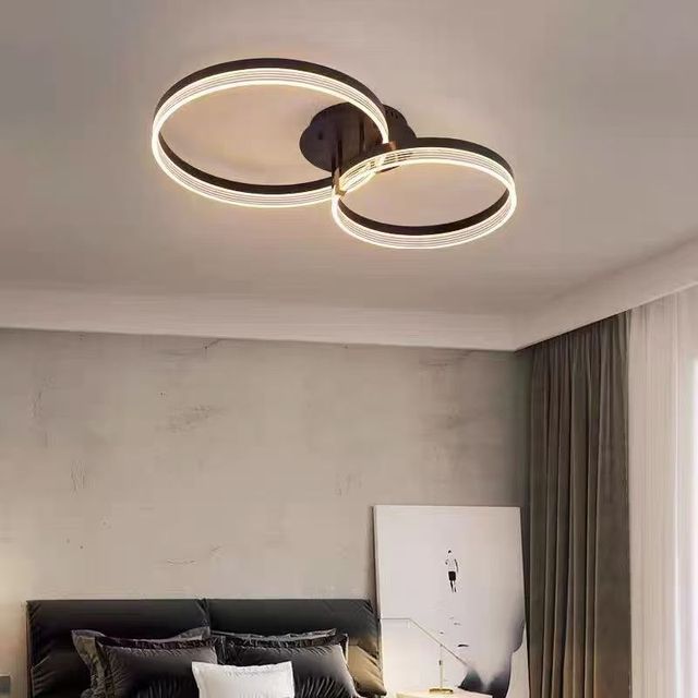 Light Luxury Nordic LED Acrylic Ceiling Light Minimalist Modern Interlocking Ring Design Chandeliers Pendant Lights Home Office