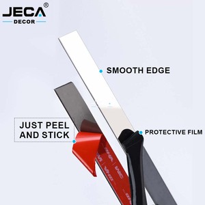 Kim loại tường Sticker gương thép không gỉ phẳng kim loại trang trí tường gạch cạnh TRIM Strip cho phòng khách trang trí - Product Image 2