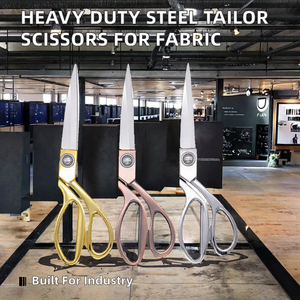 กรรไกรตัดผ้าสแตนเลสเกรดอุตสาหกรรม สำหรับงา<span class=keywords><strong>น</strong></span>หนัก คุณภาพระดับมืออาชีพ สำหรับช่างตัดเย็บ งา<span class=keywords><strong>น</strong></span>ปัก งา<span class=keywords><strong>น</strong></span>เย็บผ้า ขอบเรียบคม - Product Image 2