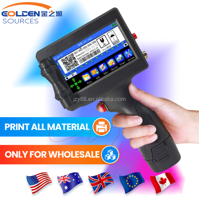Handheld Battery-Powered Eco-Solvent Inkjet Printer for Flex Material Industrial DIY Barcode/Pattern Portable All-In-One