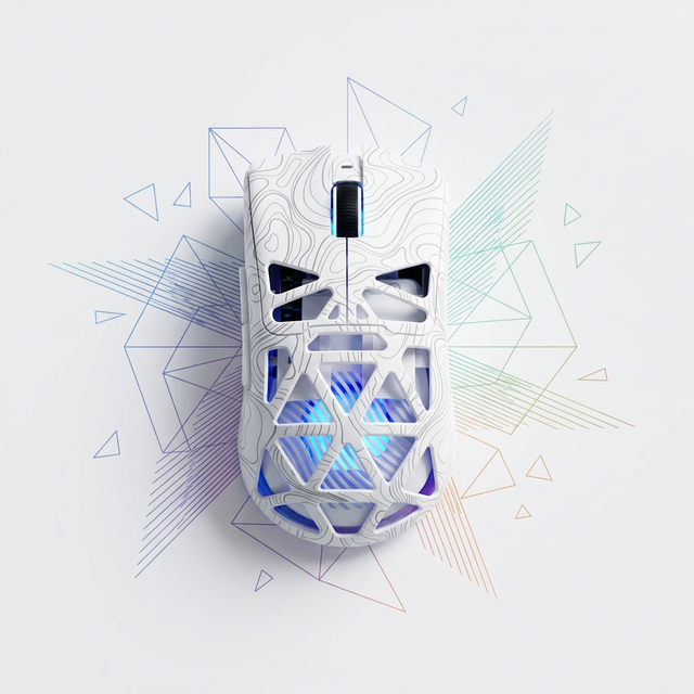 Factory Custom Hollow RGB Tri-Mode Gaming Mouse OEM ODM RGB 12000 DPI Tri-mode Contourline Wireless Metal Gaming Mouse