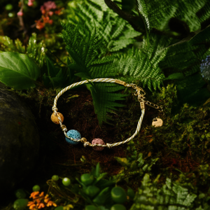 Fashion <b>Beaded</b> <b>Bracelet</b> 316L Stainless Steel PVD <b>Gold</b> Plating Sustainable Resistant Multi Color Stone Design - Product Image 3