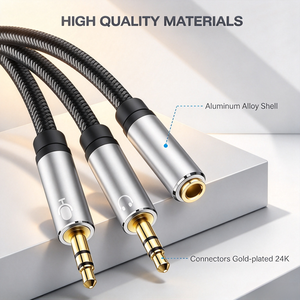 Divisor de Audio Estéreo de 3.5MM Hembra a 2 Machos, Conector de Audio de 3.5MM, 1 Hembra a 2 Machos Dobles, <span class=keywords><strong>Cable</strong></span> Adaptador de Audio Auxiliar - Product Image 2