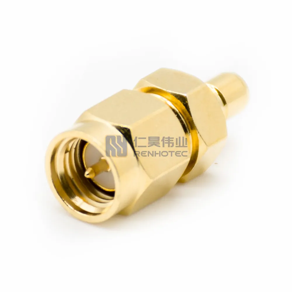 Banhado a ouro SMA para SMB Adaptador Macho para Macho Direto