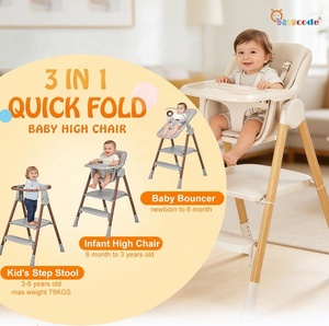 <span class=keywords><strong>Seggiolone</strong></span> Pappa Pieghevole 3 in 1 per Neonati e Bambini, Sgabello da Pranzo, <span class=keywords><strong>Sdraietta</strong></span> e Seggiolino per l'Alimentazione - Product Image 2
