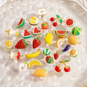 Pendentif Breloque Fruit DIY Plaqué Or 18K Fait Main en Acier Inoxydable, Accessoires de Bijoux Tendance en Alliage pour Vente en Gros - Product Image 2