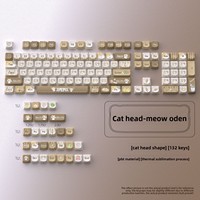 En stock, vente en gros : Lot complet de 125 touches de clavier universelles Miaos Oden Cat Head, en anglais, petites, par sublimation thermique, pour clavier (Gorras)