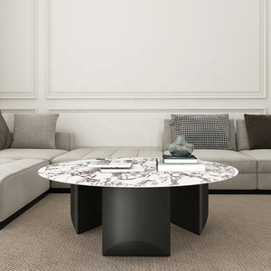 <span class=keywords><strong>Mesa</strong></span> de centro de sala de estar de <span class=keywords><strong>diseño</strong></span> de lujo italiano, <span class=keywords><strong>mesa</strong></span> de centro de consola <span class=keywords><strong>redonda</strong></span> de <span class=keywords><strong>cristal</strong></span> con marco negro dorado - Product Image 4