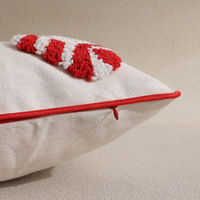 Usine Offre Spéciale poinçon aiguille brodé canne à sucre et chapeau de père noël taie d'oreiller maison canapé décor noël taie d'oreiller