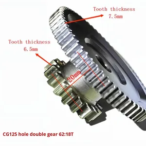Engranaje de Piñón del Sistema de Transmisión de Motocicleta DUOGAO CG125 con Rodillo de Agujas 62-18, Disco de Arranque de Embrague Unidireccional de Acero al por Mayor - Product Image 2