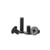 Vis à tête plate ronde en acier inoxydable SS304, vis à tête plate ultra-fine à empreinte cruciforme en acier au carbone, oxyde noir CM