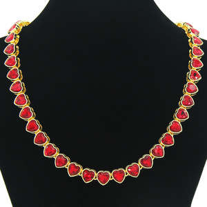 Collar Personalizado para Hombre, Estilo Hip-Hop, con Corazón Rojo y Diseño de Empalme, Collar de Moda Tanjing Lijing - Product Image 1