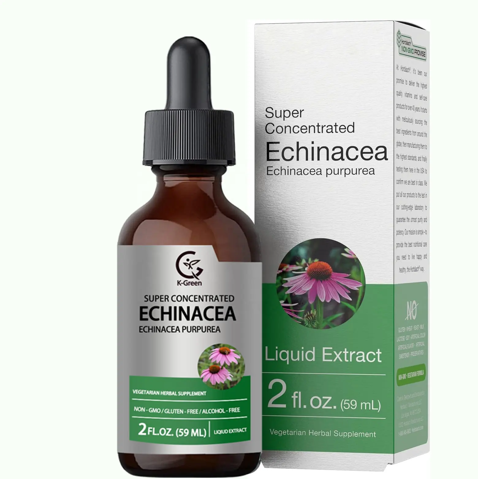 OEM Echinacea, жидкий экстракт, 2 унца, суперконцентрированные капли, обогащенная антиоксидантом формула для поддержки иммунной функции