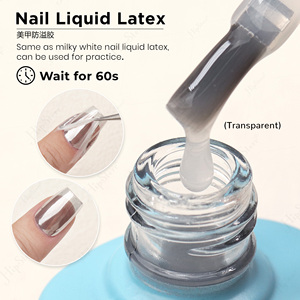 HEMA & TPO FREE Clear Dot No Wipe Top Coat Clear Top Coat Color Point Top Coat No Wipe Blue Dots Sequins Top Cover Gel - Product Image 2