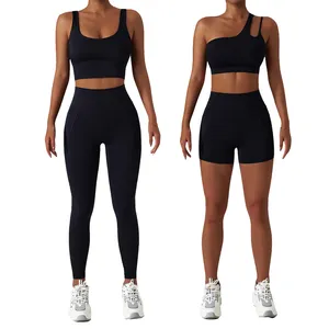 Custom Logo Workout Yoga Set Women Gym Fitness Sets Seamless Leggings Sports Bra Female Yoga Clothes High Waist Shorts Tracksuit