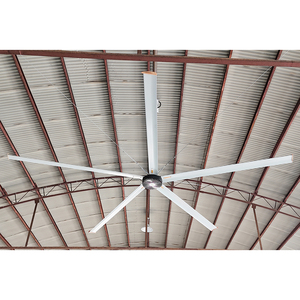 พัดลมเพดานอุตสาหกรรม HVLS ขนาดใหญ่ ดีไซน์ใหม่ ราคาโรงงาน ใบพัดอลูมิเนียม มอเตอร์ประหยัดพลังงาน สำหรับคลังสินค้า - Product Image 6