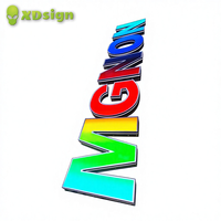 Lettres en relief 3D personnalisées, étanches IPX7, à LED multicolores, effet magique, éclairées, pour la publicité extérieure, décoration de signalétique commerciale