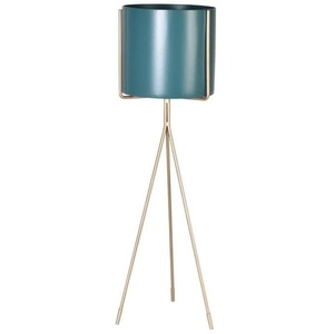 Turquoise & gold plant <b>stand</b>. Turquoise plant <b>pot</b> with gold <b>stand</b> plant <b>pot</b> - Product Image 1