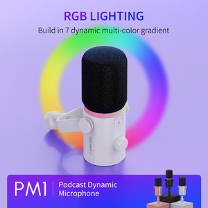 Microphone Double XLR/USB FEELWORLD PM1 Vente en Gros Usine LOGO Personnalisé OEM pour <span class=keywords><strong>Streaming</strong></span> en Direct Enregistrement YouTube Gaming - Product Image 2