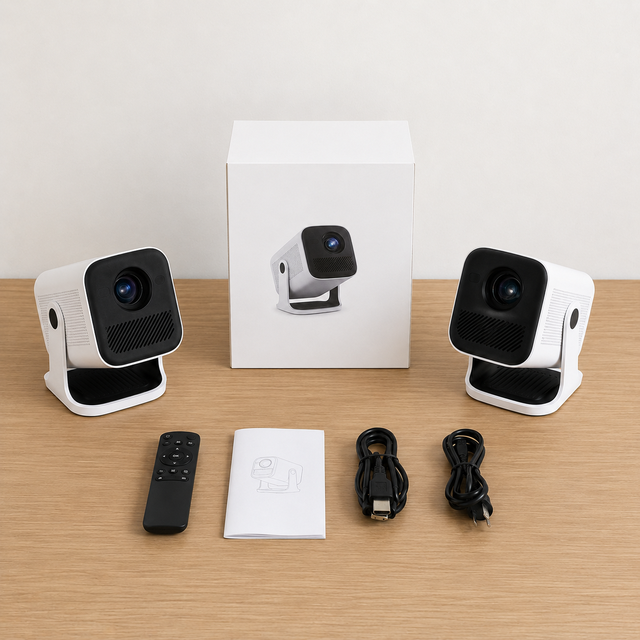 Portable Smart Projector with 1280x720 Resolution WiFi Bluetooth Compatible with Smartphone Laptop and TV Devices