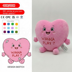 Fabricant de jouets en peluche personnalisés, faible MOQ, jouets en peluche très réalistes en forme de cœur, jouets pour bébés, panda, <span class=keywords><strong>chat</strong></span>, peluches personnalisées - Product Image 1