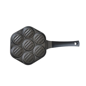 Venta caliente Die Cast Antiadherente Aluminio 7 Agujero Huevo Sartén Redondo Panqueque Hamburguesa Pastel Hornear Pan 7 Agujero Pan <span class=keywords><strong>para</strong></span> el desayuno - Product Image 1