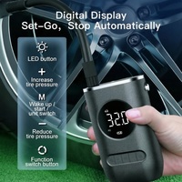Portable Cordless Tire Inflator 150PSI 4000mAh Battery-powered Electric Air Pump Digital Meter Rechargeable Car Air Compressor
