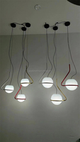 Lampe suspendue moderne et contemporaine XCP1754, boule blanche, petite ampoule LED, blanc chaud, pour la maison, l'hôtel, la villa, intérieur, style nordique, lustre