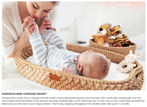 Handmade Baby Changing <strong>Basket</strong> <strong>Set</strong> with a Soft Changing Pad and Waterproof <strong>Cover</strong>,Diaper Organizer Handmade Crochet <strong>Basket</strong> - Product Image 3