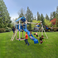 City Park Grande aire de jeux en bois Fabricant d'aires de jeux en bois Équipement pour jardin extérieur Aire de jeux pour enfants en bois avec balançoire