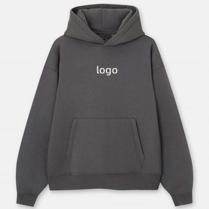 Custom High Quality Embroidery Hoodie Streetwear Oversize Heavyweight Cotton Fleece Pullover Hoodies <b>Men</b> - Product Image 2