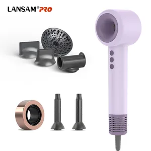 LANSAM 7 em 1 moda alta velocidade fornecedor íon negativo salão profissional secador de cabelo com acessórios