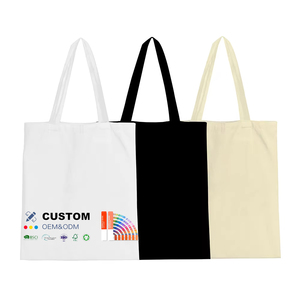 Bolsa De Lona Personal Logotipo Personalizado Bolsa De Lona <span class=keywords><strong>En</strong></span> <span class=keywords><strong>Blanco</strong></span> Impreso Tela Playa Bolsa De Compras - Product Image 1