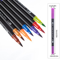 Stylos pinceaux double pointe non toxiques, 12 à 120 couleurs, pour dessin, aquarelle, calligraphie et peinture (vente en gros)