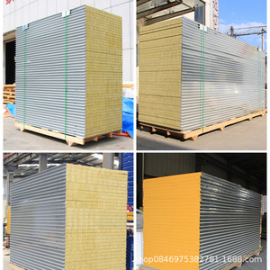 Panneaux sandwich avec âme en laine de roche, acier galvanisé, résistants au feu, matériaux de construction de maisons préfabriquées, design industriel - Product Image 4