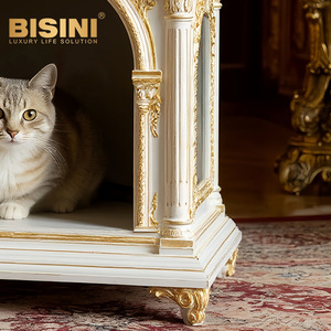 <span class=keywords><strong>Maison</strong></span> pour chat et chien en bois massif sculpté, style <span class=keywords><strong>rococo</strong></span> français, villa pour animaux de compagnie de luxe, style européen, <span class=keywords><strong>maison</strong></span> gothique pour petits chiens et chats - Product Image 4