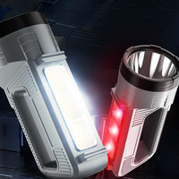 Lampe de poche portable rechargeable USB 500 lumens 2*18650 XPG+COB LED avec chargeur de téléphone portable pour camping en extérieur