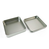 JYB Boîte de rangement carrée en métal argenté pour écouteurs et gadgets/électronique/écouteurs/USB/petits accessoires numériques