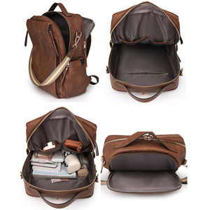 <span class=keywords><strong>Sac</strong></span> <span class=keywords><strong>à</strong></span> <span class=keywords><strong>dos</strong></span> pour femmes de style <span class=keywords><strong>vintage</strong></span> avec plusieurs compartiments, pour le travail et les loisirs, grand <span class=keywords><strong>sac</strong></span> <span class=keywords><strong>à</strong></span> <span class=keywords><strong>dos</strong></span> en <span class=keywords><strong>cuir</strong></span> PU - Product Image 5