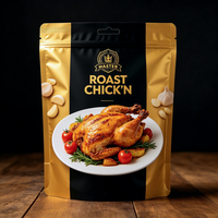 Sacs d'emballage alimentaire pour poulet rôti à la broche, sachets refermables à fond plat en plastique pour l'emballage du poulet