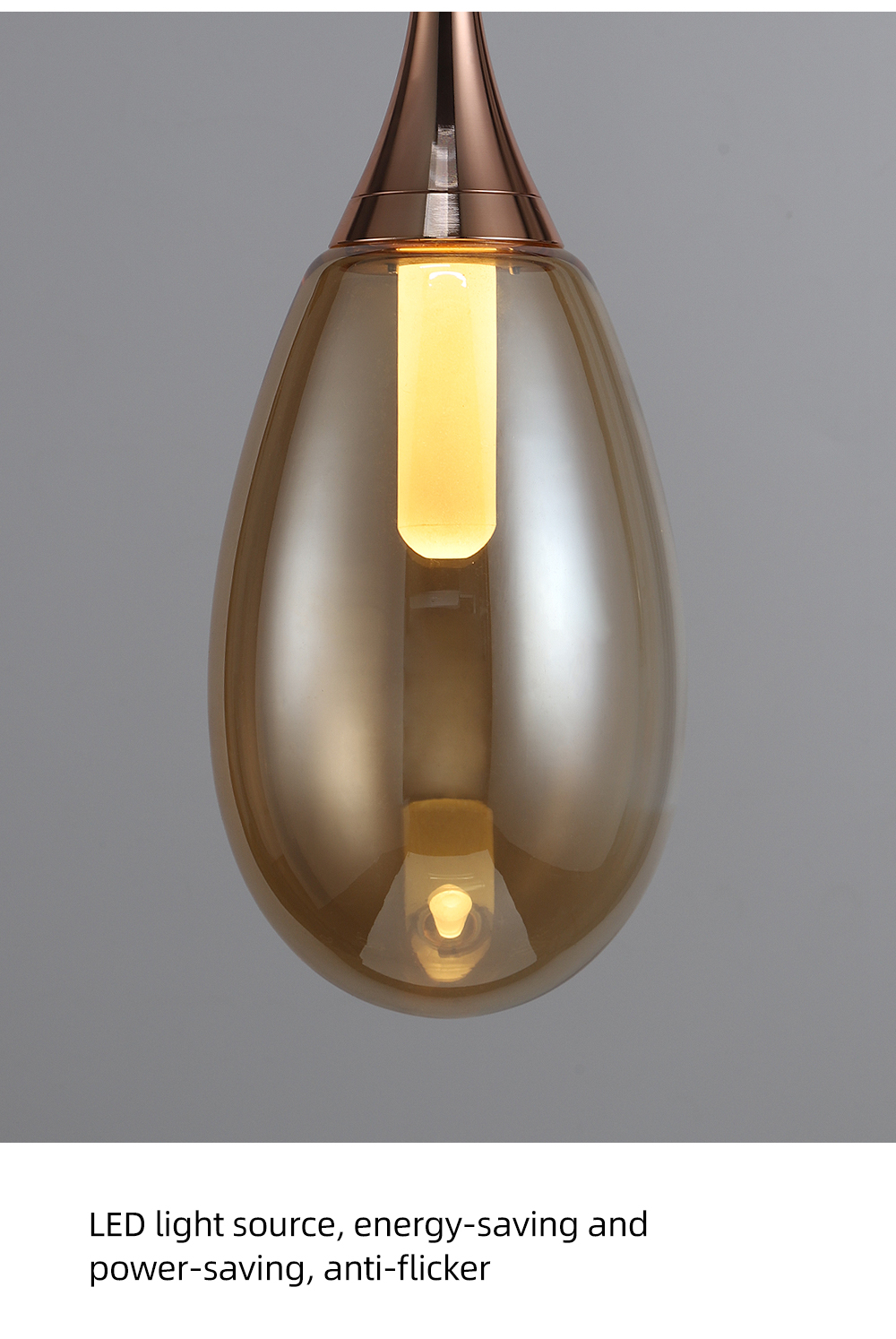 Nordic Crystal Chandelier 1-Light Bedroom Modern Linear Glass Pendant Light Dinning LED Pendant Lighting for Kitchen