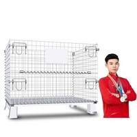 Cage de rangement métallique Golden Camel, pliable, avec cadre en fer, style papillon, roues pour entrepôt, panier en fil métallique mobile, vente directe usine